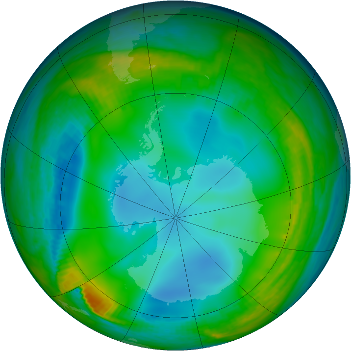 Antarctic ozone map for 17 June 1983